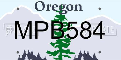 MPB584 Oregon License Plate