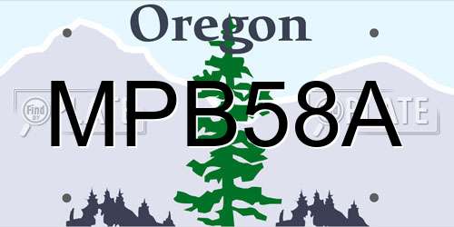 MPB58A Oregon License Plate