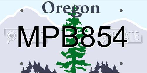 MPB854 Oregon License Plate