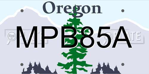 MPB85A Oregon License Plate