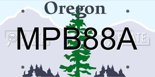 MPB88A Oregon License Plate
