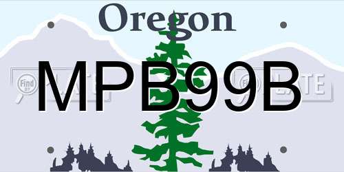 MPB99B Oregon License Plate