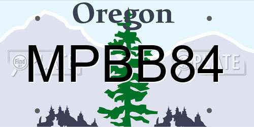 MPBB84 Oregon License Plate