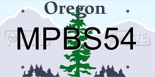 MPBS54 Oregon License Plate