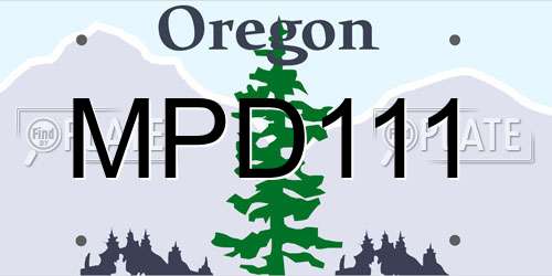 MPD111 Oregon License Plate