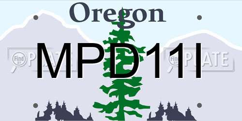 MPD11I Oregon License Plate