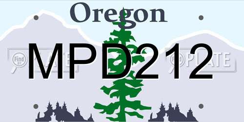 MPD212 Oregon License Plate