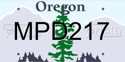 MPD217 Oregon License Plate