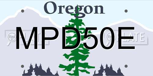MPD50E Oregon License Plate