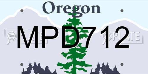MPD712 Oregon License Plate