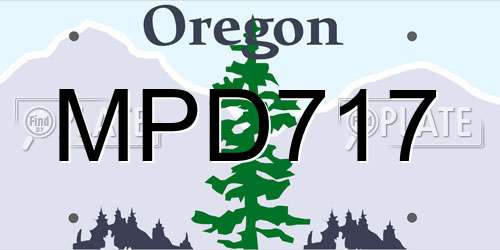 MPD717 Oregon License Plate