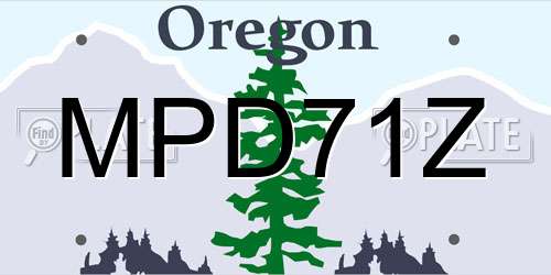 MPD71Z Oregon License Plate