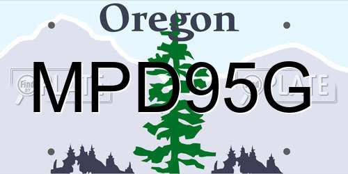 MPD95G Oregon License Plate
