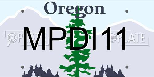 MPDI11 Oregon License Plate