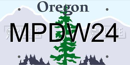 MPDW24 Oregon License Plate