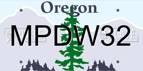 MPDW32 Oregon License Plate