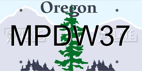 MPDW37 Oregon License Plate