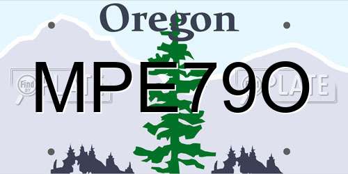 MPE79O Oregon License Plate