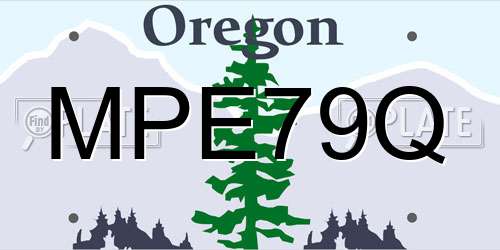 MPE79Q Oregon License Plate