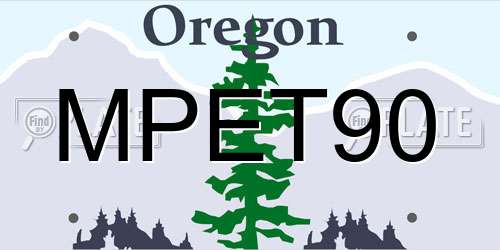 MPET90 Oregon License Plate