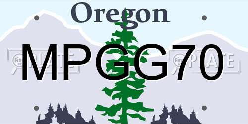 MPGG70 Oregon License Plate