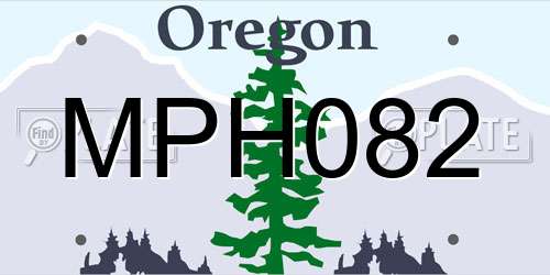 MPH082 Oregon License Plate
