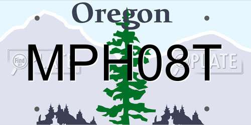 MPH08T Oregon License Plate