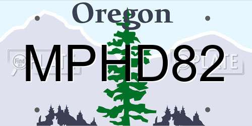 MPHD82 Oregon License Plate