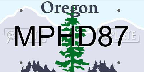 MPHD87 Oregon License Plate