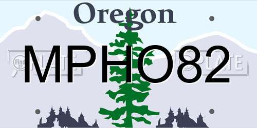 MPHO82 Oregon License Plate