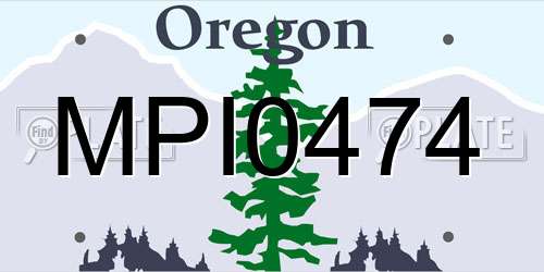 MPI0474 Oregon License Plate