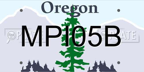 MPI05B Oregon License Plate