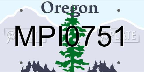 MPI0751 Oregon License Plate