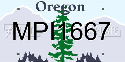 MPI1667 Oregon License Plate
