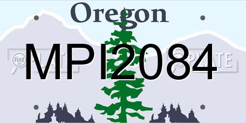MPI2084 Oregon License Plate