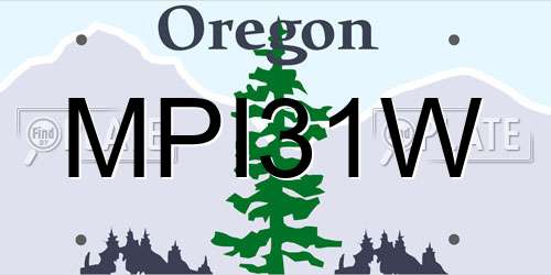 MPI31W Oregon License Plate