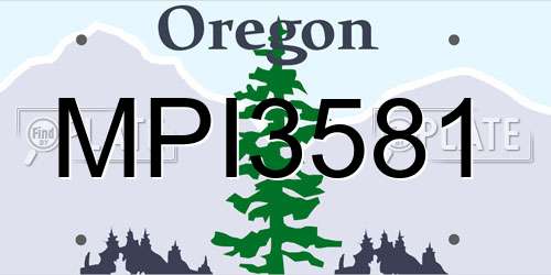 MPI3581 Oregon License Plate