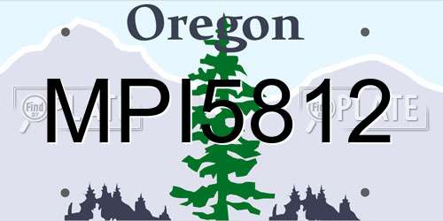 MPI5812 Oregon License Plate