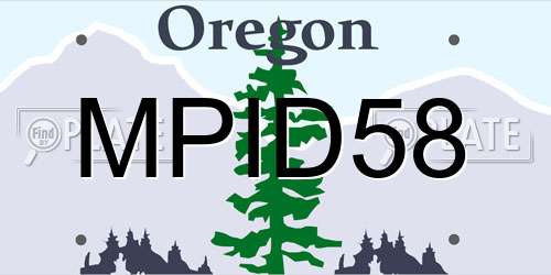 MPID58 Oregon License Plate
