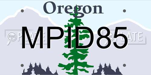 MPID85 Oregon License Plate