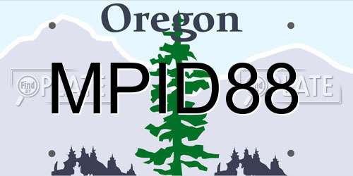 MPID88 Oregon License Plate