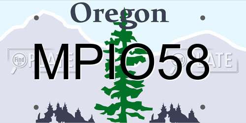 MPIO58 Oregon License Plate