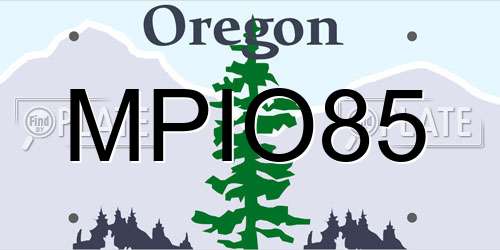 MPIO85 Oregon License Plate