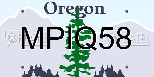 MPIQ58 Oregon License Plate