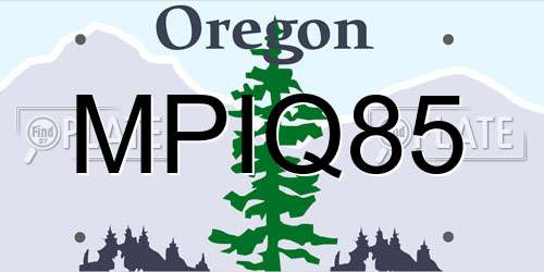 MPIQ85 Oregon License Plate