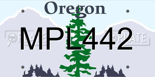 MPL442 Oregon License Plate