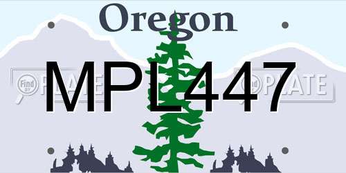 MPL447 Oregon License Plate