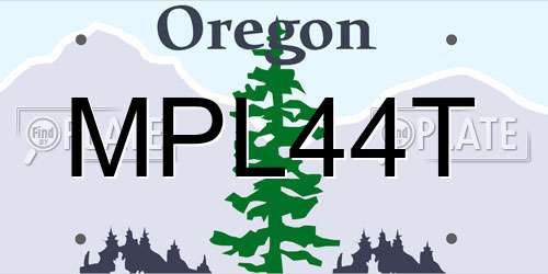 MPL44T Oregon License Plate