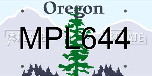 MPL644 Oregon License Plate