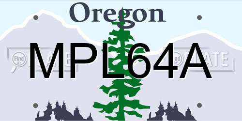 MPL64A Oregon License Plate